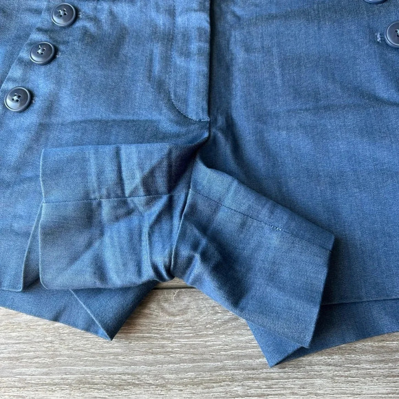 Ann Taylor Flat Front Blue Stretch Shorts - Picture 3 of 11